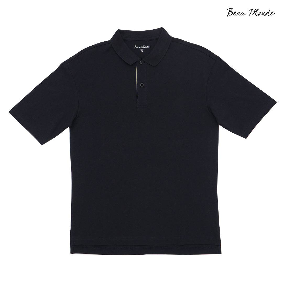 GIORDANO Men's Beau Monde Cotton Lycra Pique loose Fit Solid Polo (13014313)