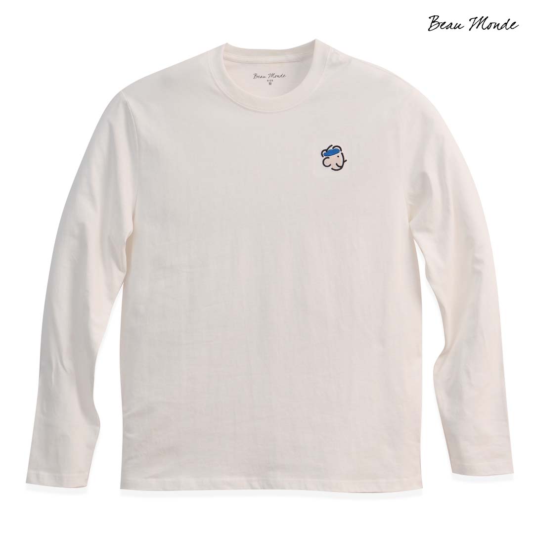 GIORDANO Men's Beau Monde Cotton Jersey Crew Neck Long Sleeves Printed Tee (13024790)