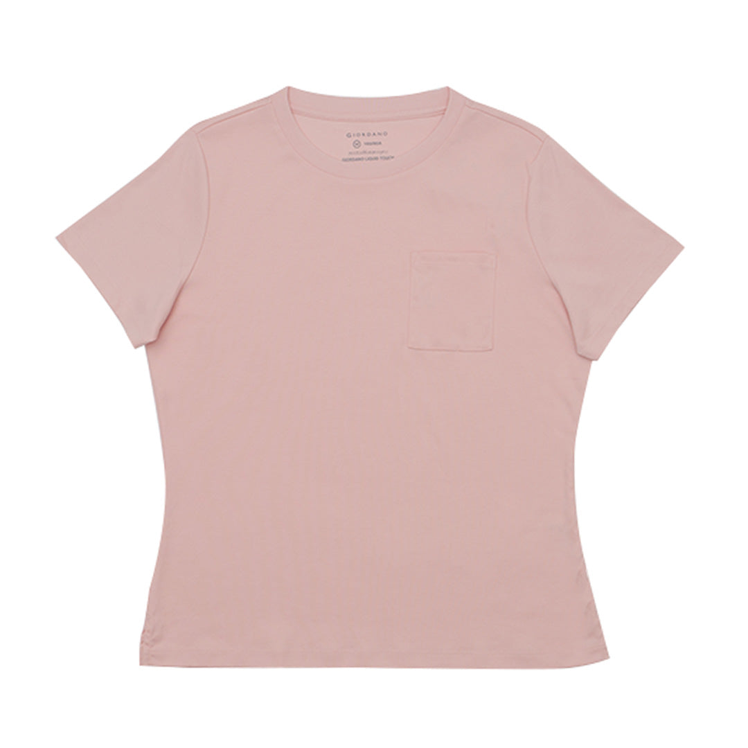 GIORDANO Women's Liquid Touch Comfort Fit  Pocket Tee  (05325217)
