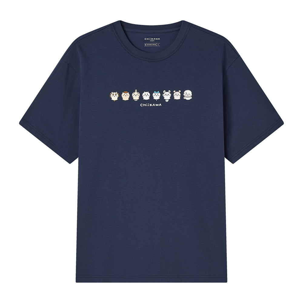 GIORDANO x Chiikawa Men's Sorona Jersey Crew Neck Relax Fit Printed Tee (01096087)