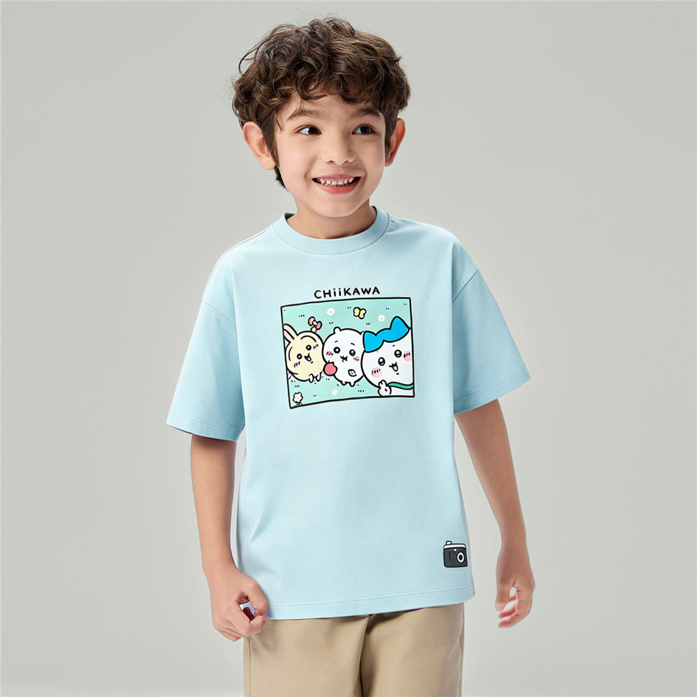 GIORDANO Junior x Chiikawa Sorona Jersey Crew Neck Relax Fit Printed Tee (03086307)