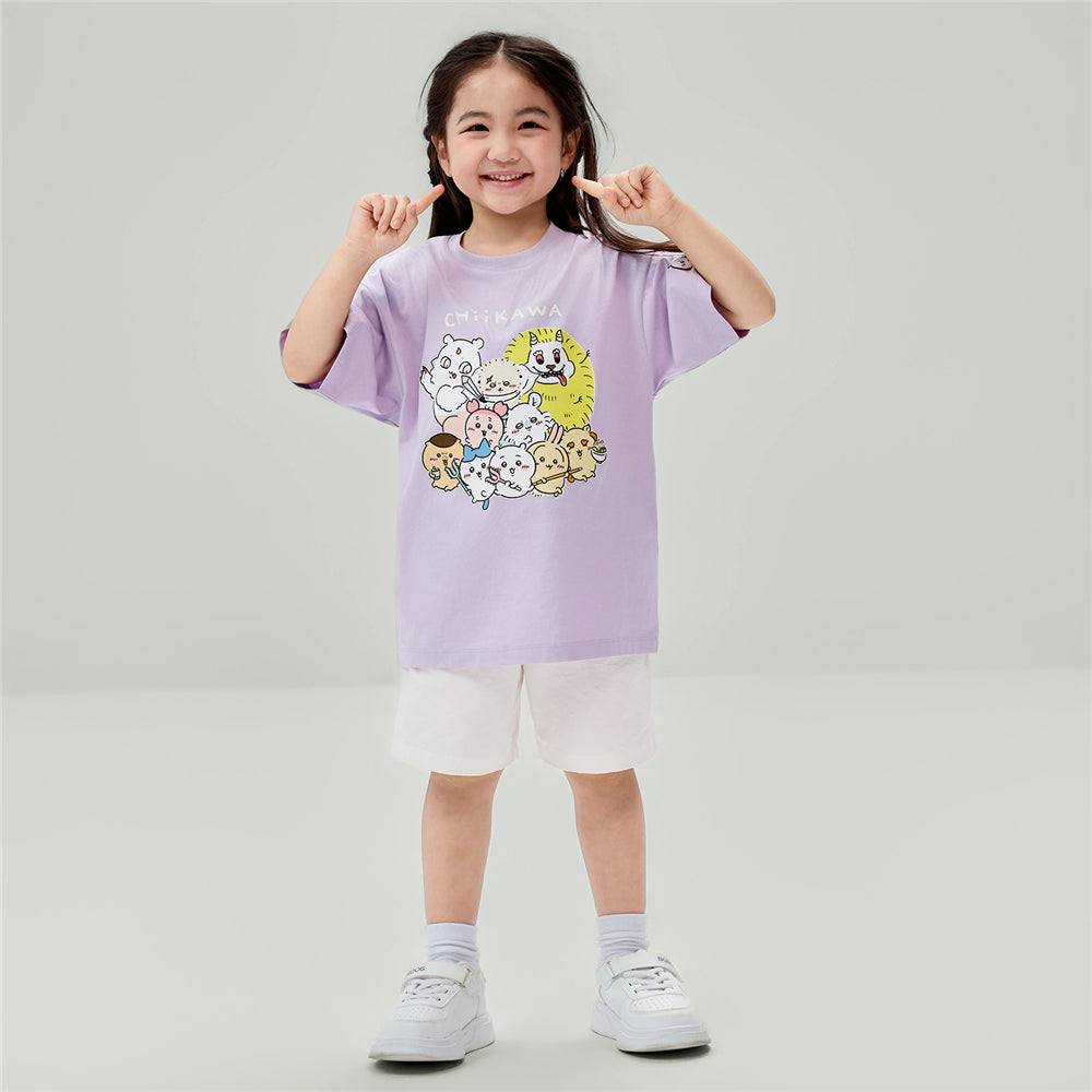 GIORDANO Junior x Chiikawa Sorona Jersey Crew Neck Relax Fit Printed Tee (03386305)