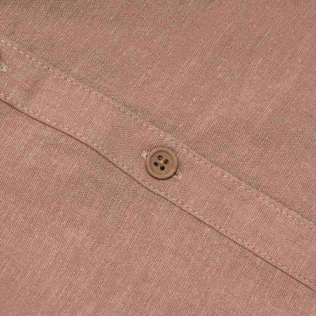 GIORDANO Women's Cotton Linen Poplin Long Sleeves Shirt (05344201) - 11 - Brown