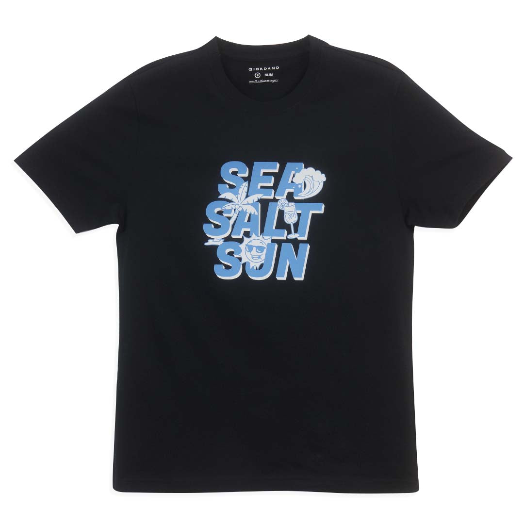 GIORDANO Men's Cotton Jersey Slim Fit Printed Tee�(01096302)