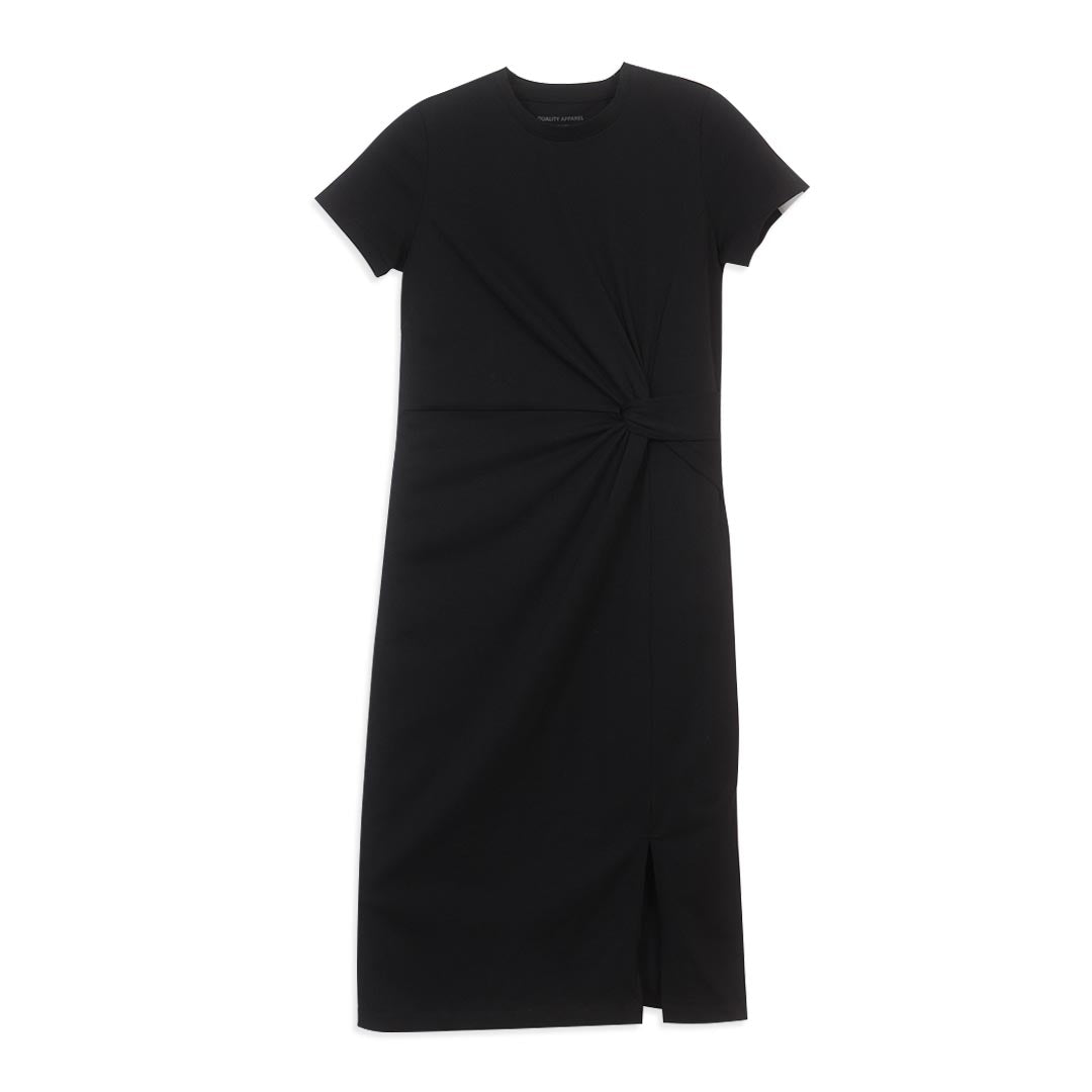 GIORDANO Women's Cotton PolyesterJersey Crew Neck Short Sleeve Comfort Fit Dress (05465403)