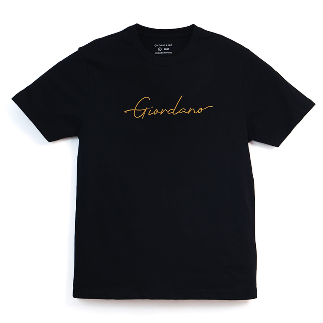 GIORDANO Men's Signature Logo Slim Fit Tee (01096203)