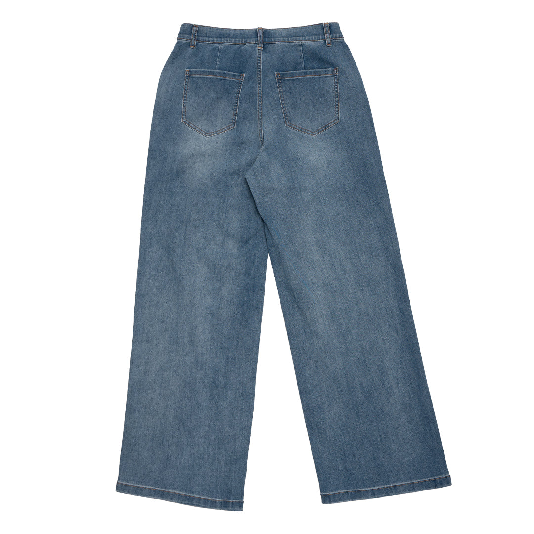 GIORDANO Women's High Waist Wide Leg Denim Pants (05413039)