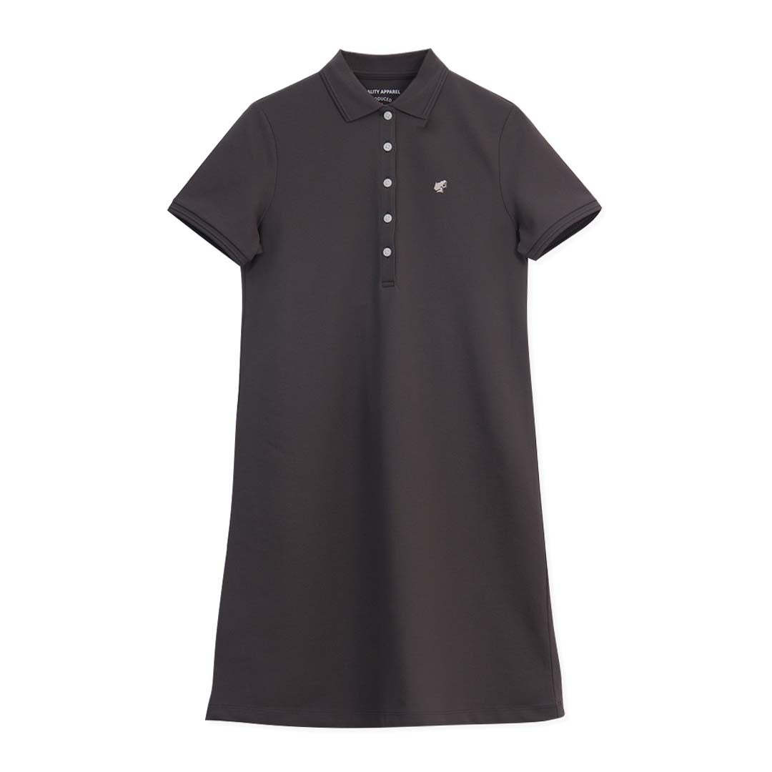 GIORDANO Women's Frog Sweatmark-Free Cotton Lycra Pique Comfort Fit Polo Dress (05466416)