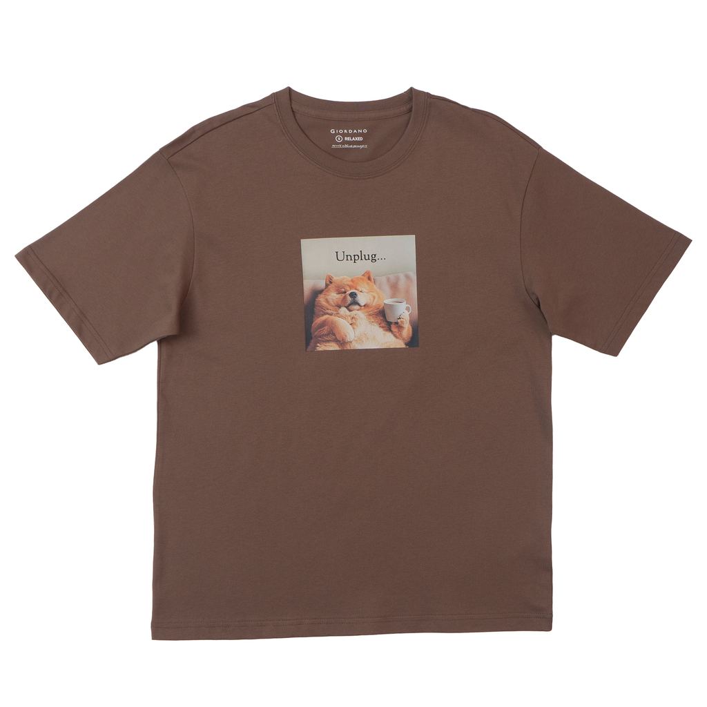 GIORDANO Men's Crew Neck Relax Fit Holiday Printed Tee (01095235)