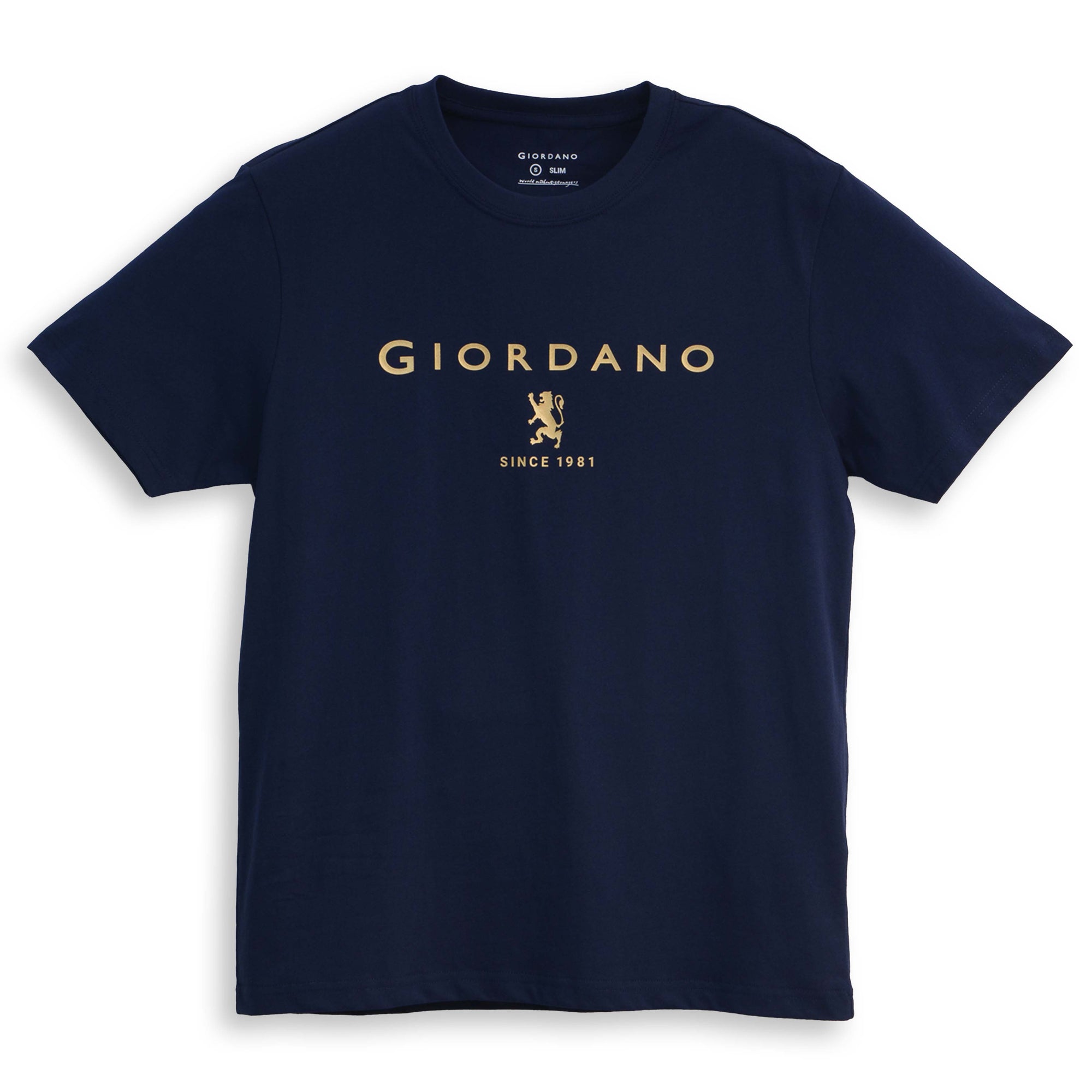 GIORDANO Men's Slim Fit Lion Logo Tee (01096201)