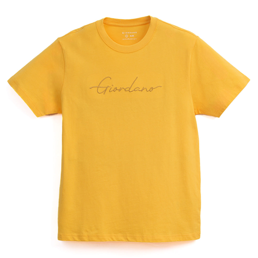 GIORDANO Men's Signature Logo Slim Fit Tee (01096203)