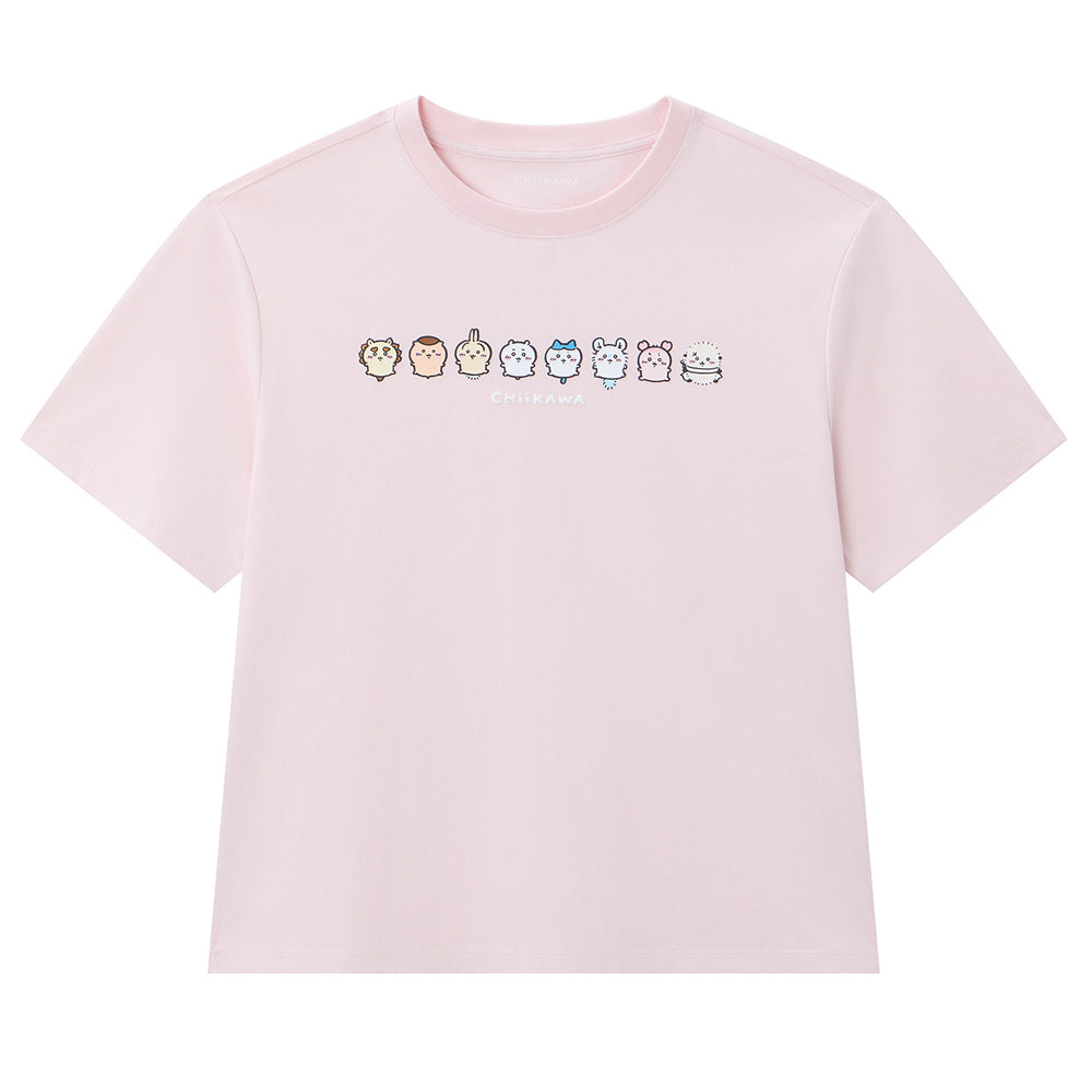 GIORDANO x Chiikawa Women's Sorona Jersey Crew Neck Boyfriend Fit Printed Tee (05396403)