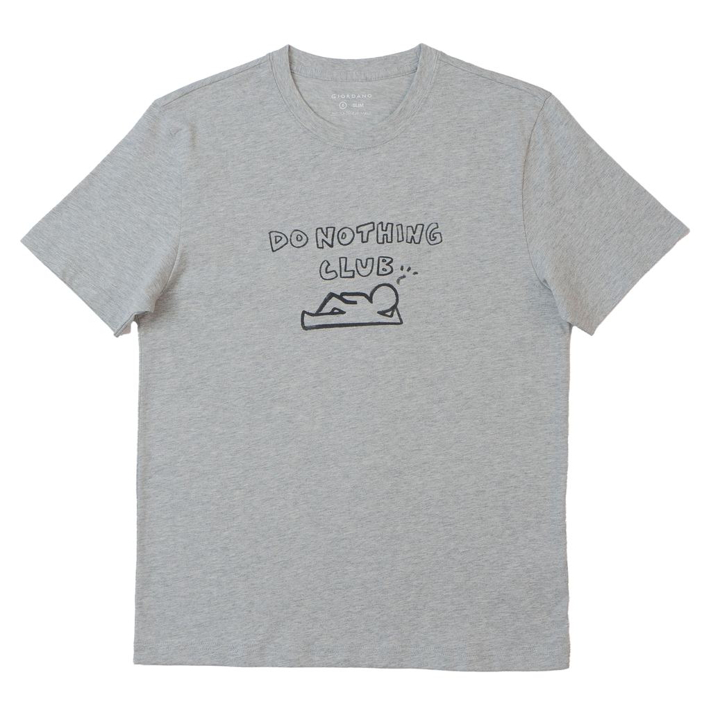 GIORDANO Men's Crew Neck Slim Fit Message Printed Tee (01095312)