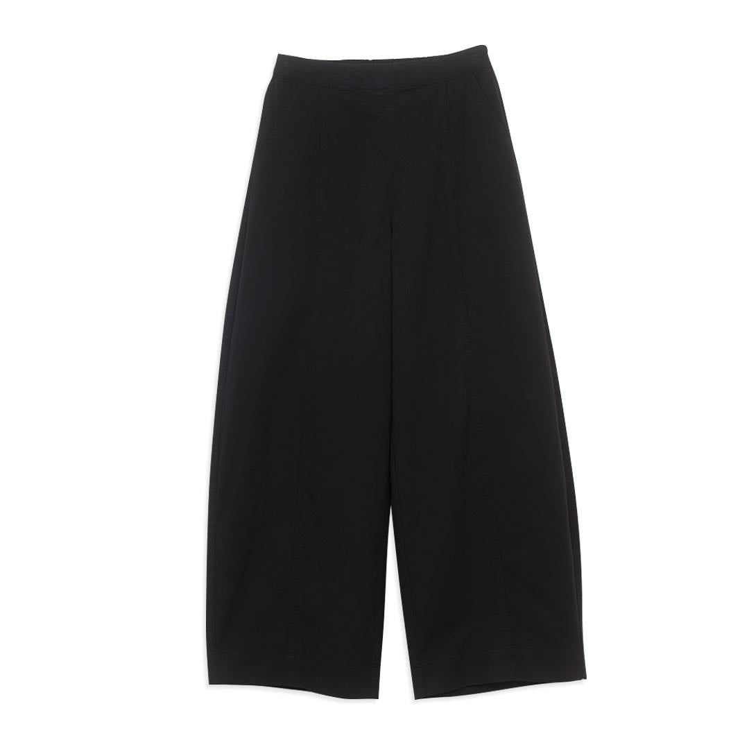 GIORDANO Women's Cotton Twill High Waist Roomy Fit Elastic Waist Pants (05416015)
