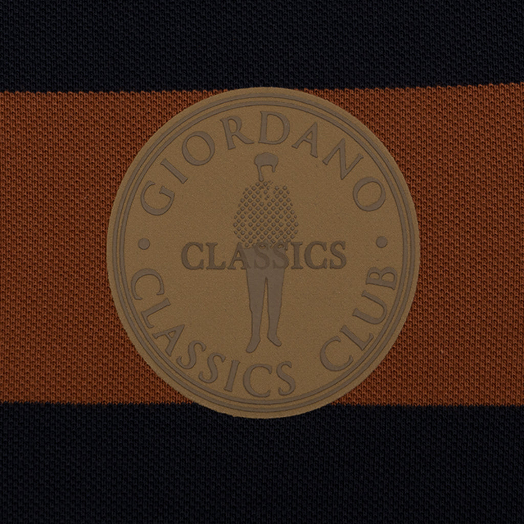 GIORDANO Men's Classic Man Embroidery Bold Polo (01014232) - 18 - Signature Navy / Mocha