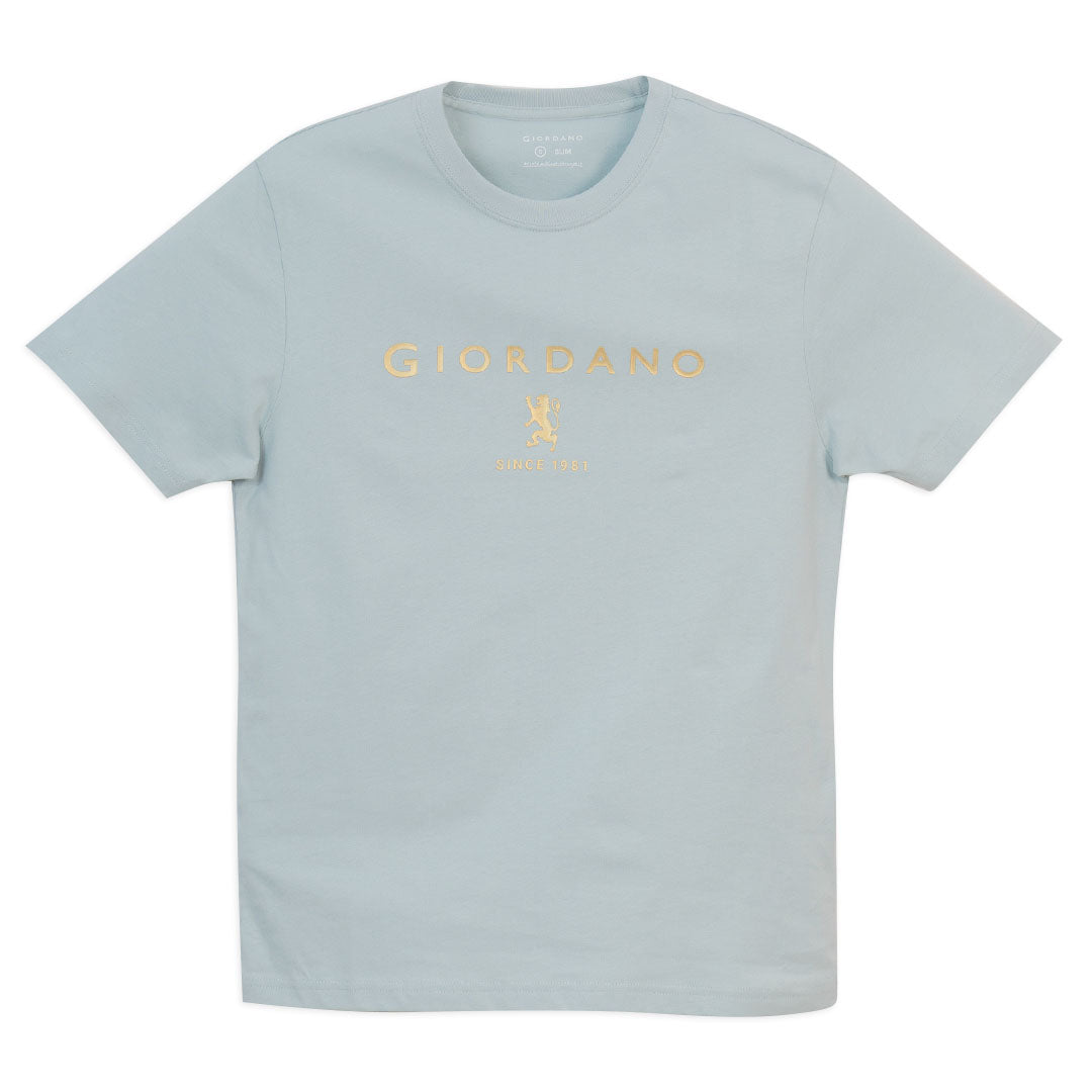 GIORDANO Men's Slim Fit Lion Logo Tee (01096201)