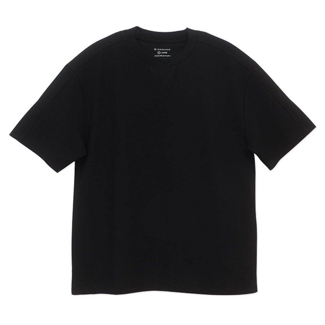 GIORDANO Men's Cotton Polyester Crew Neck Loose Fit Tee (01026221)