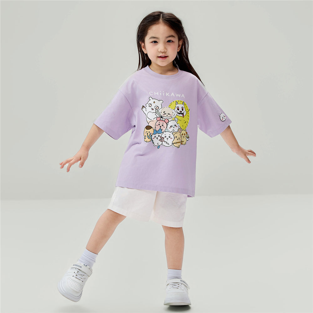 GIORDANO Junior x Chiikawa Sorona Jersey Crew Neck Relax Fit Printed Tee (03386305)