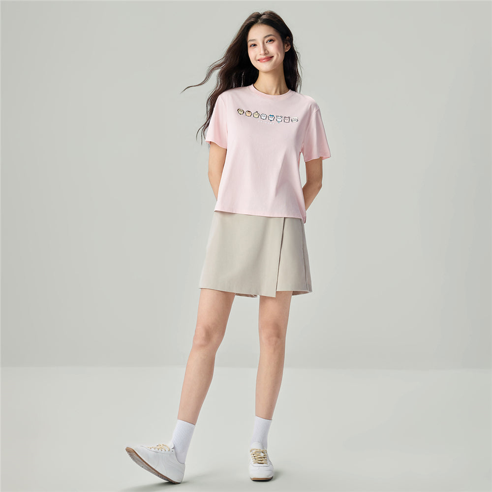 GIORDANO x Chiikawa Women's Sorona Jersey Crew Neck Boyfriend Fit Printed Tee (05396403)