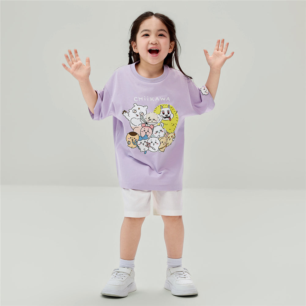 GIORDANO Junior x Chiikawa Sorona Jersey Crew Neck Relax Fit Printed Tee (03386305)