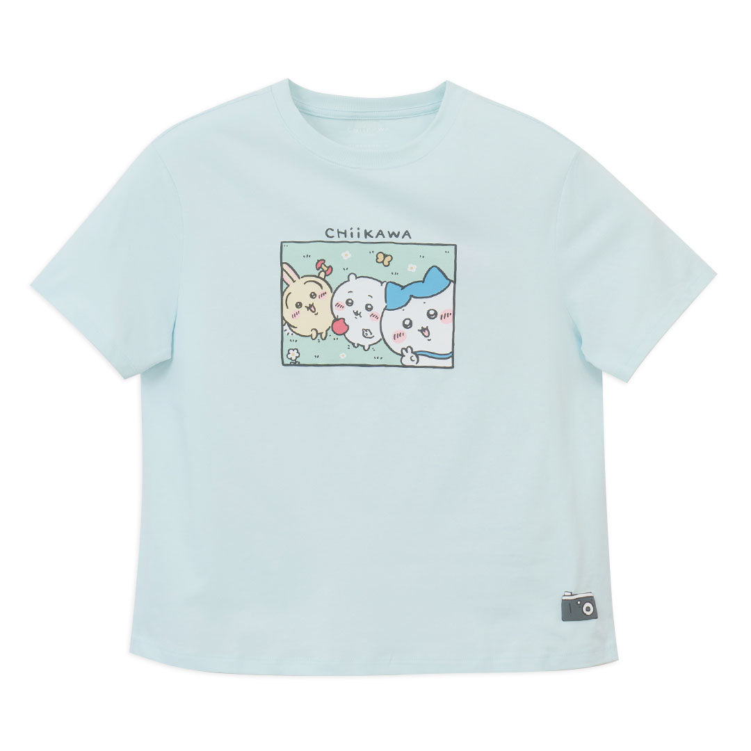 GIORDANO x Chiikawa Women's Sorona Jersey Crew Neck Boyfriend Fit Printed Tee (05396404)
