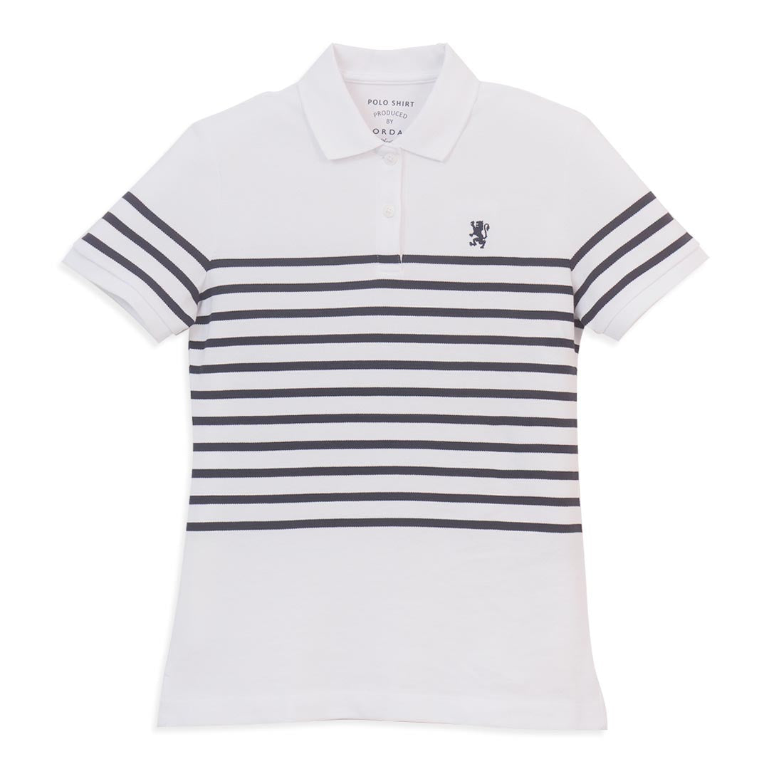 GIORDANO Women's Pique Knit Collar Slim Fit Stripe Polo (05316230)