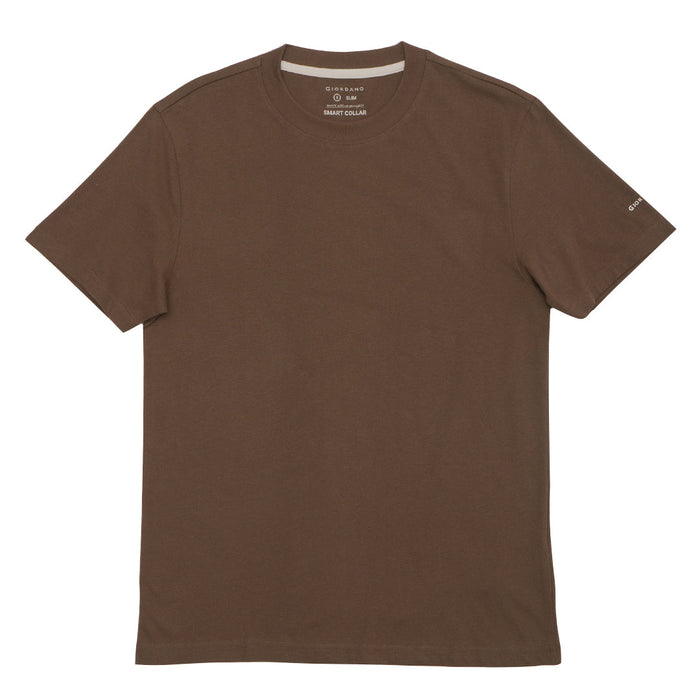 Giordano Men's Cotton Jersey Crew Neck Tee (Brown)