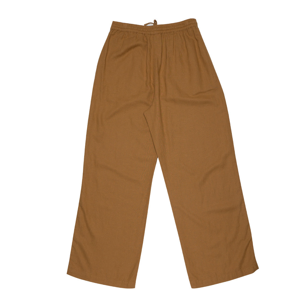 GIORDANO Women's Linen Wide Leg Drawstring Pants (05414025)