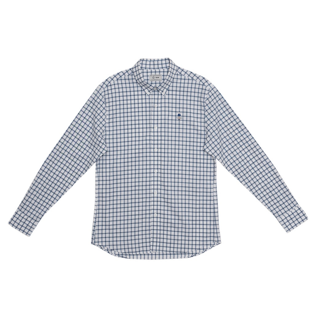 GIORDANO Men's Classic Man Long Sleeves Oxford Shirt (01044043) - 30 - White x Navy