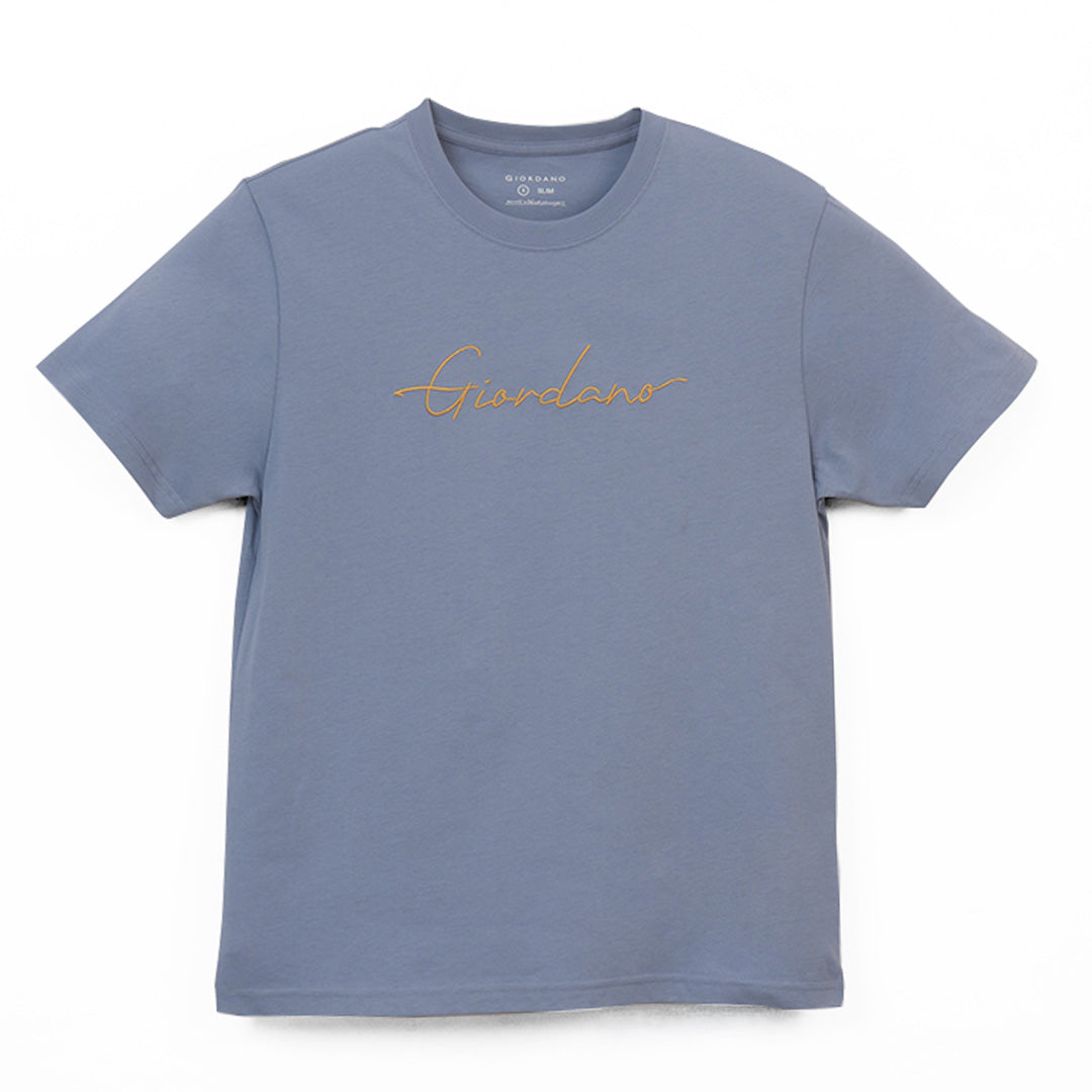 GIORDANO Men's Signature Logo Slim Fit Tee (01096203)