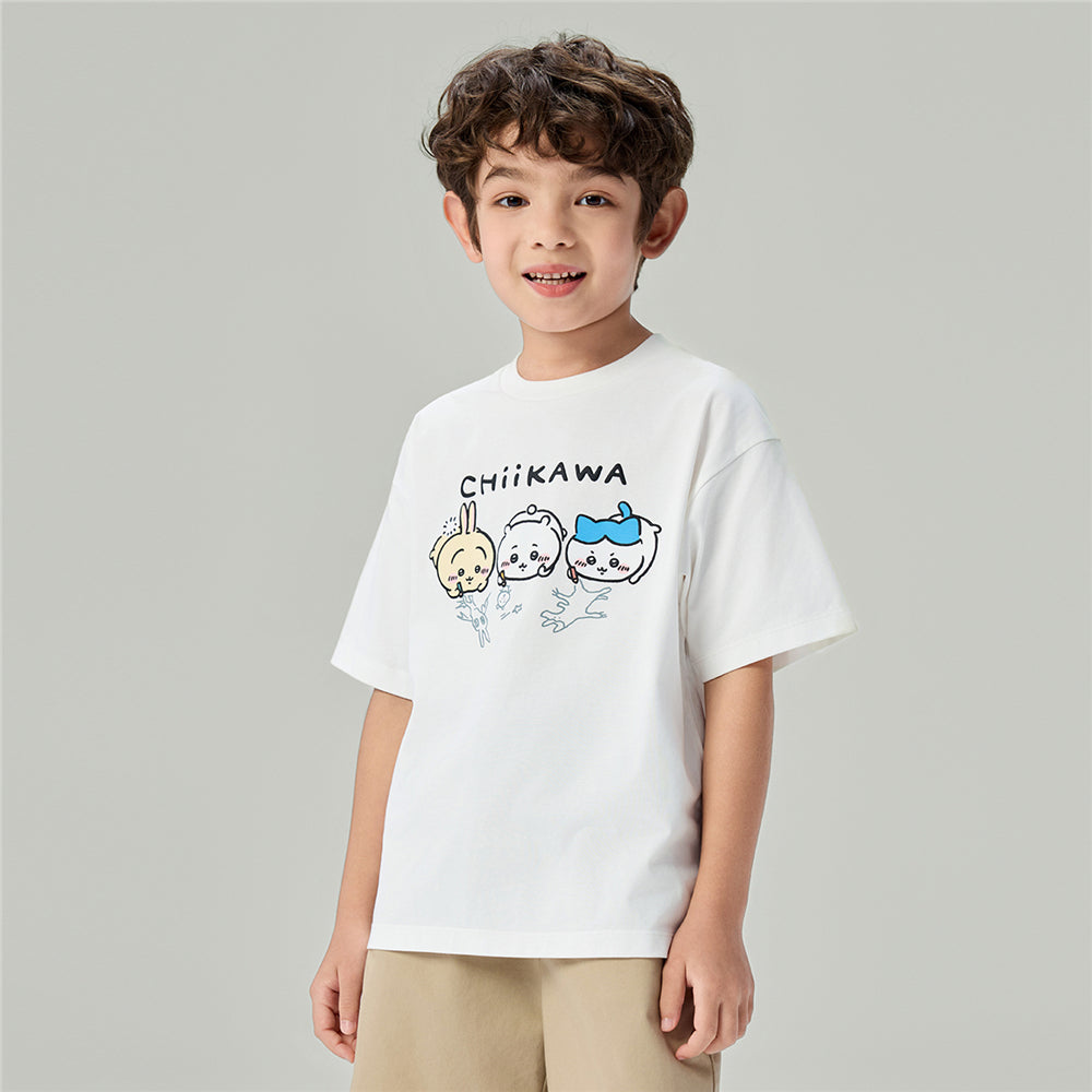 GIORDANO Junior x Chiikawa Sorona Jersey Crew Neck Relax Fit Printed Tee (03086318)