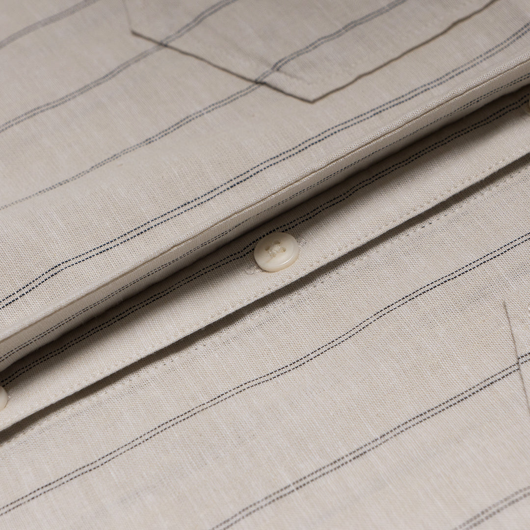 GIORDANO Women's Cotton Linen Poplin Shirt (05344207)