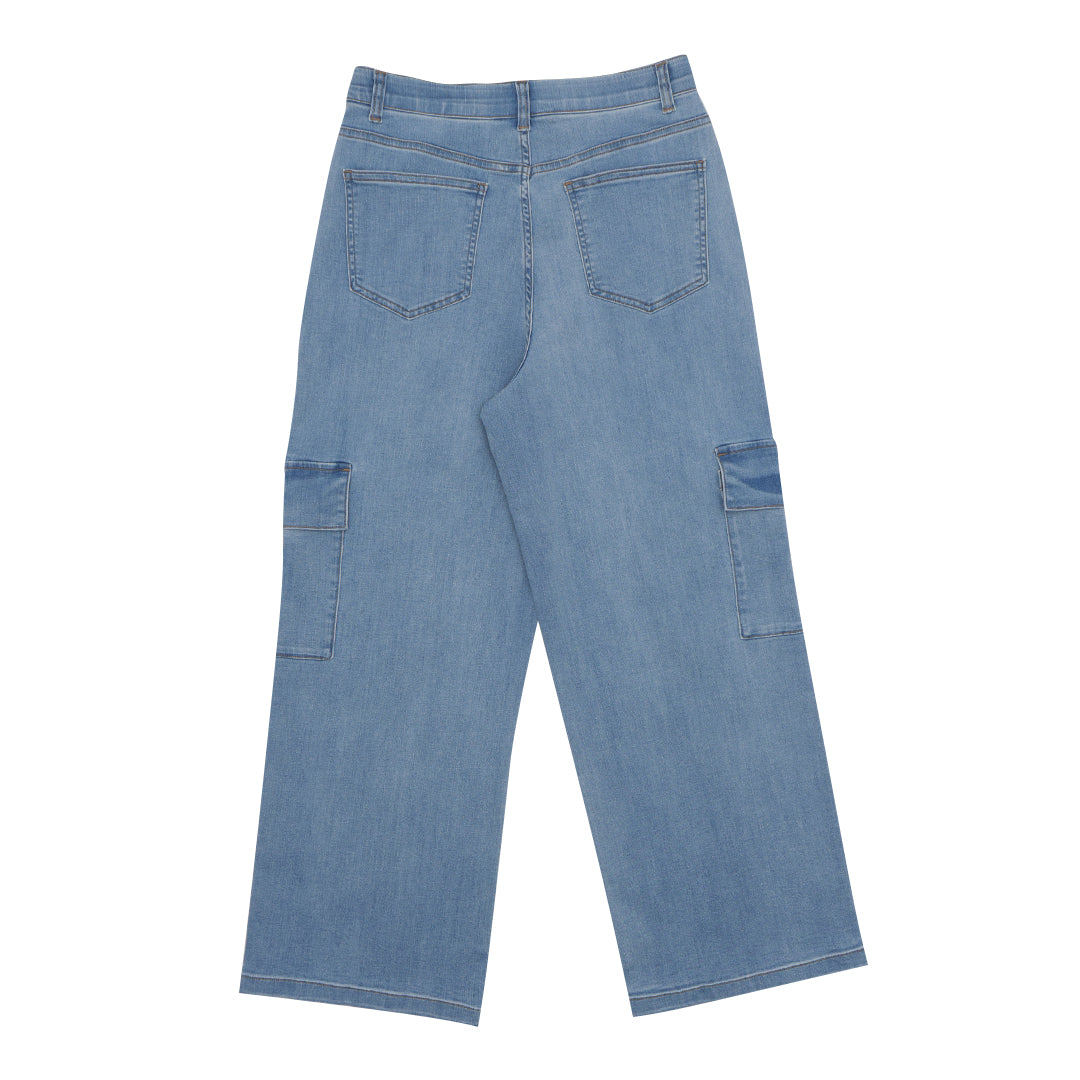 GIORDANO Women's Denim High Waist Wide Leg Pocket Jeans (05415034)