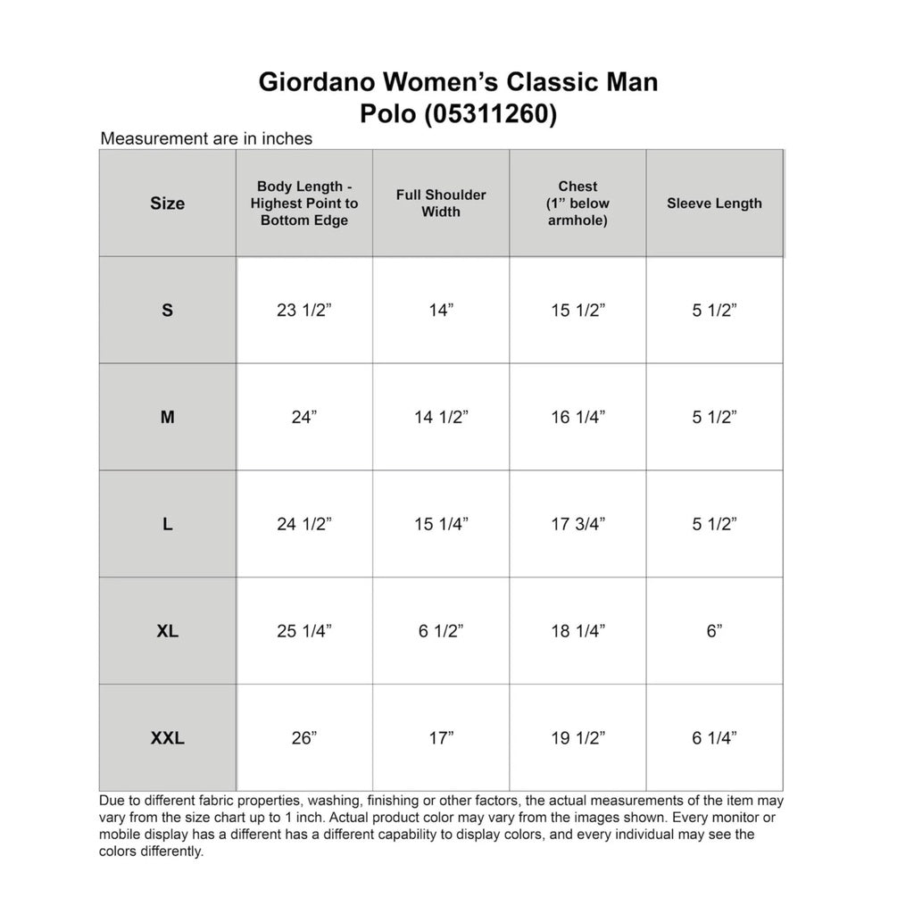 GIORDANO Women's Classic Man Polo (05311260) - 59 - Shady Red