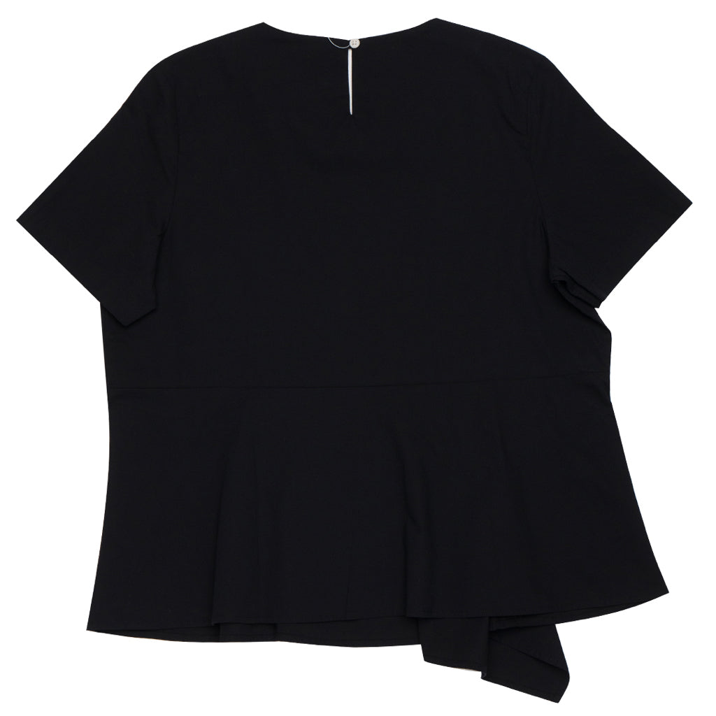 GIORDANO Women's Poplin Round Neck Shirt (05343216) - 11 - Signature Black