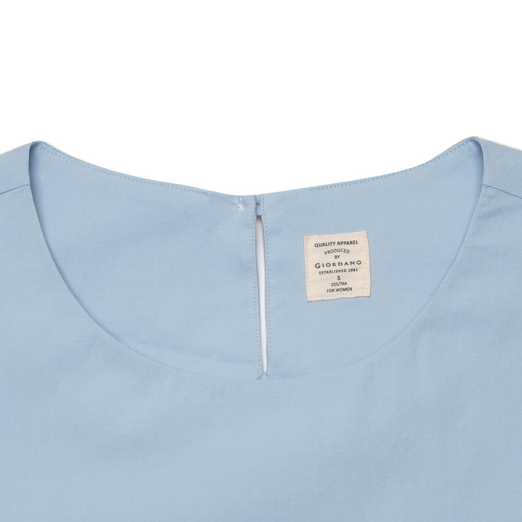 Women's Poplin Round Neck Shirt (05343216) - 18 - Cashmere Blue