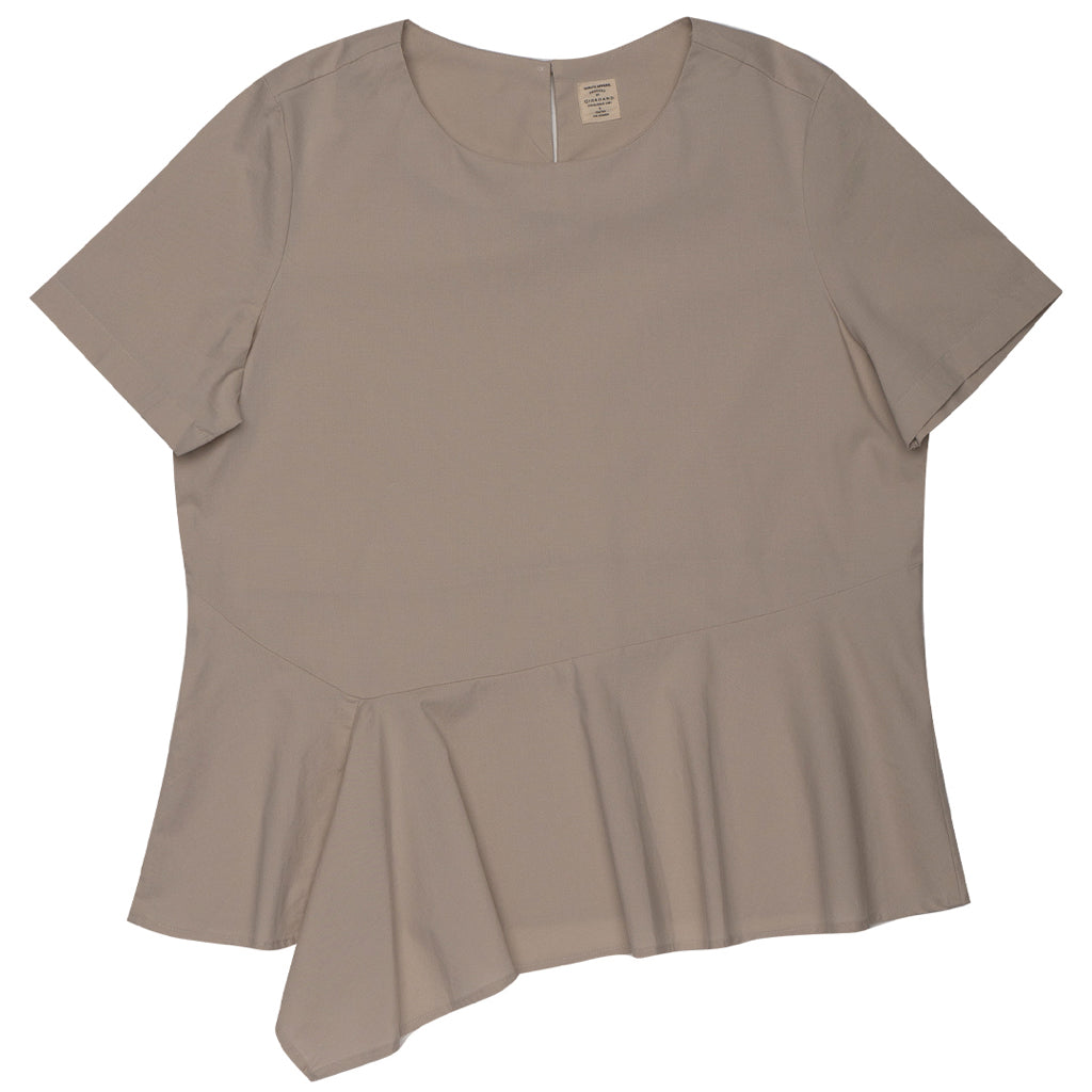 Women's Poplin Round Neck Shirt (05343216) - 12 - Lt. Khaki
