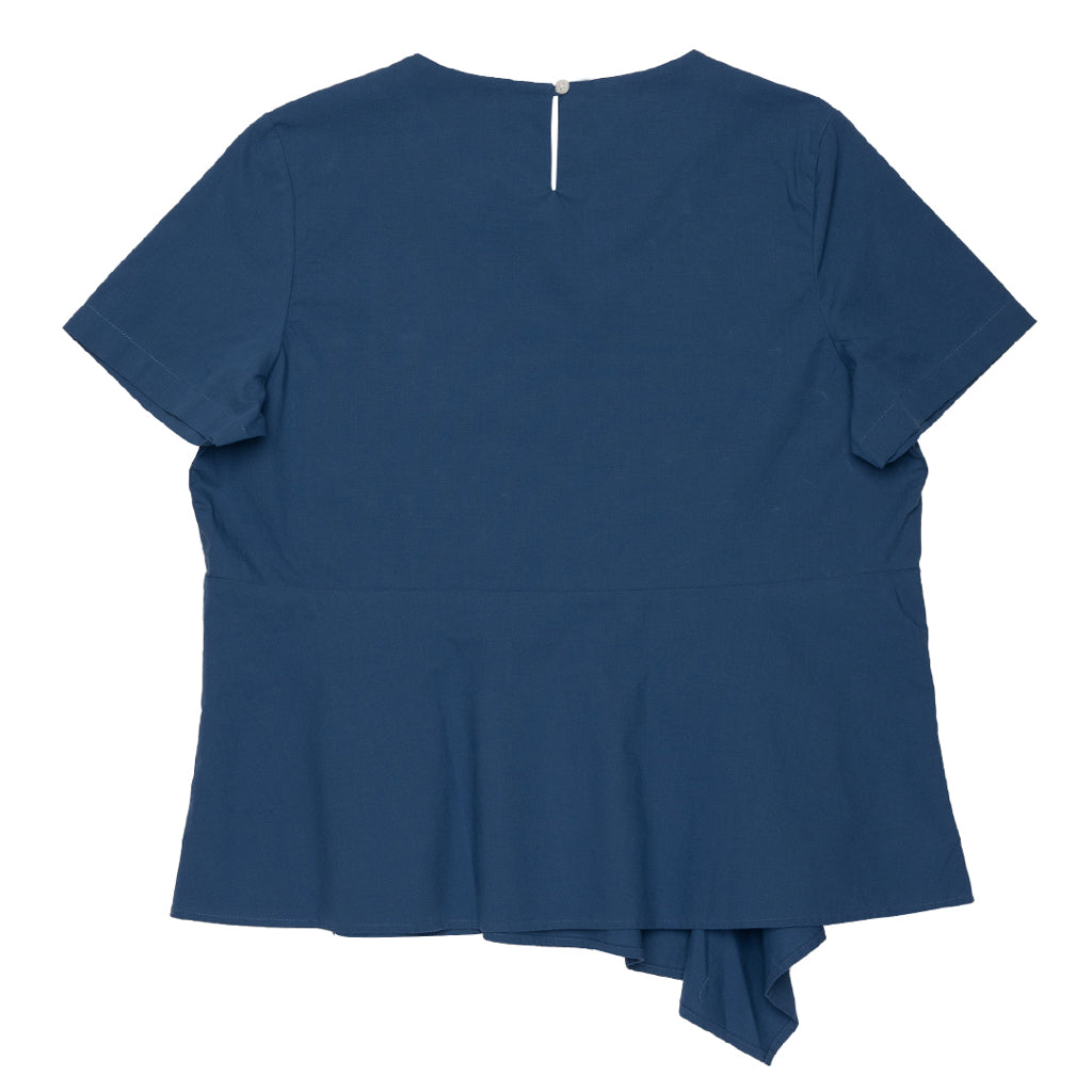 Women's Poplin Round Neck Shirt (05343216) - 21 - Airforce Blue