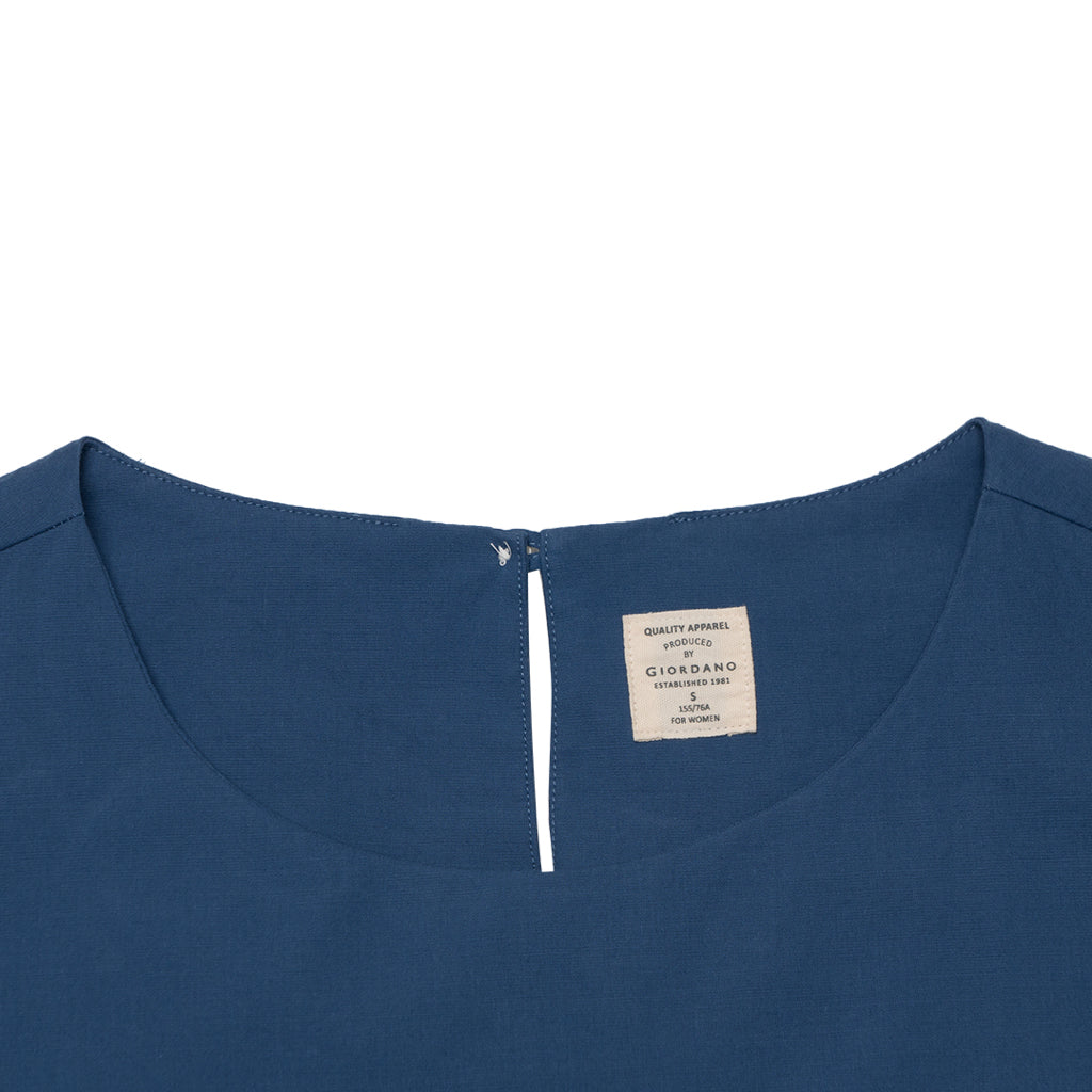 Women's Poplin Round Neck Shirt (05343216) - 21 - Airforce Blue