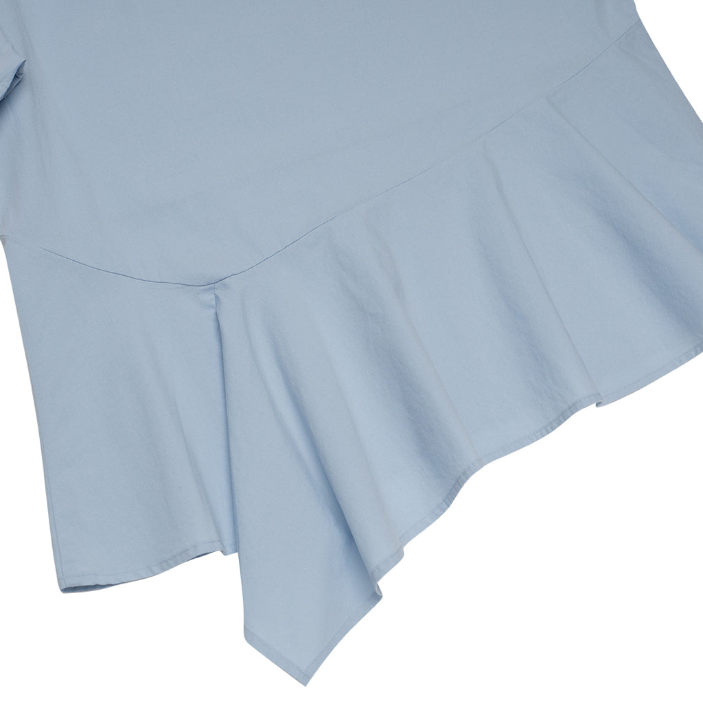 Women's Poplin Round Neck Shirt (05343216) - 18 - Cashmere Blue