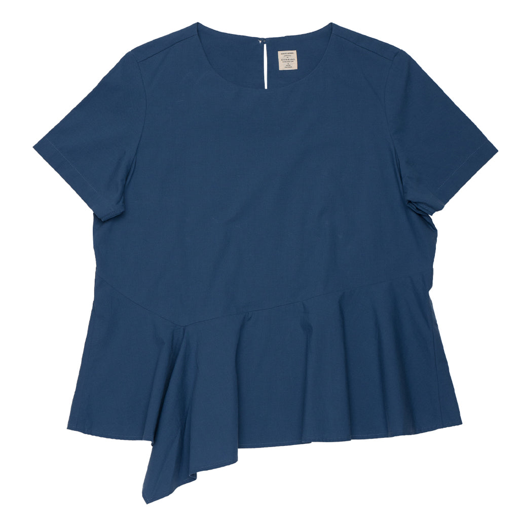 Women's Poplin Round Neck Shirt (05343216) - 21 - Airforce Blue