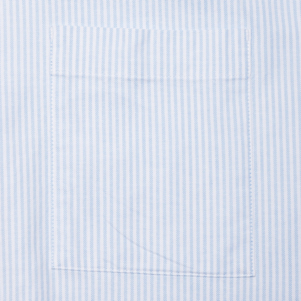 Women's Oxford Acute Collar Long Sleeves Loose Shirt (05343002) - 83 - Blue x White