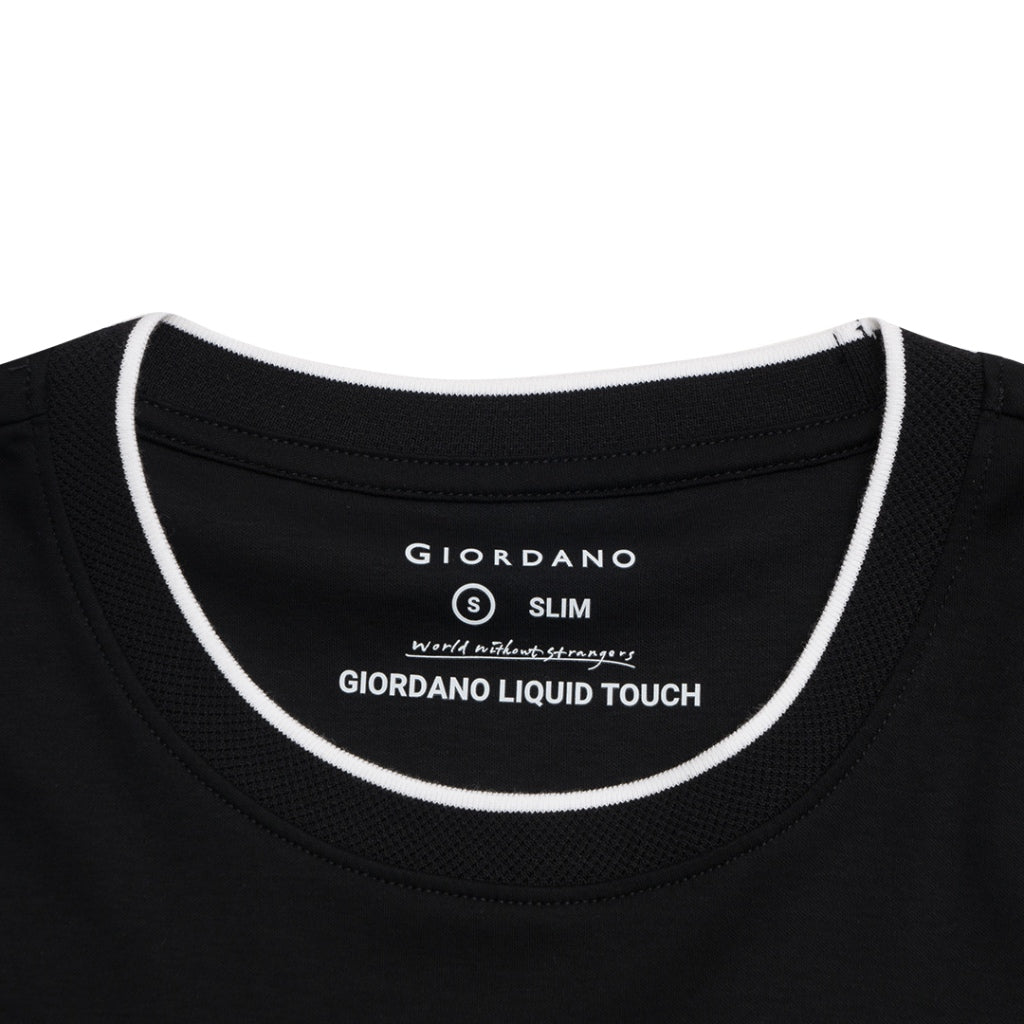 GIORDANO Men's Liquid Touch Crew Neck Tee (01024204) - 09 - Signature Black