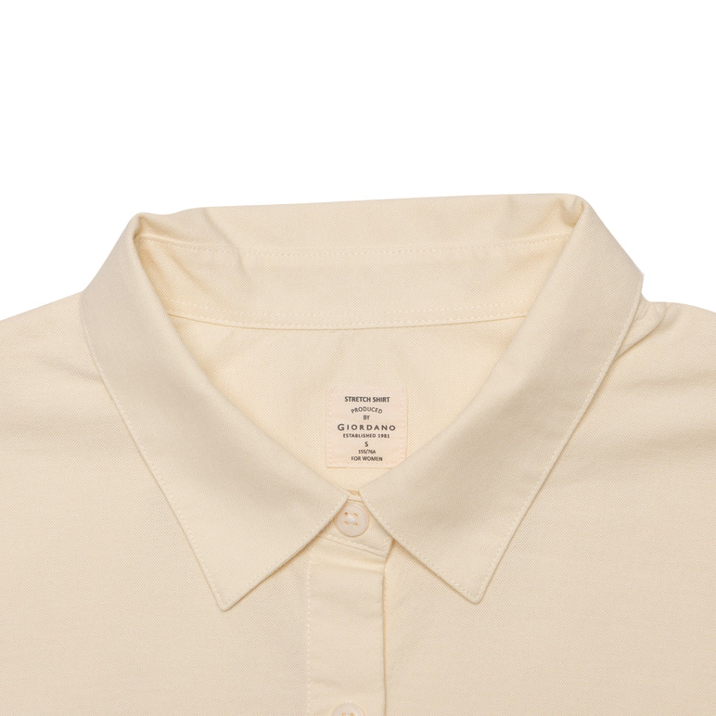 Women's Oxford Acute Collar Long Sleeves Loose Shirt (05343002) - 67 - Lemon Icing
