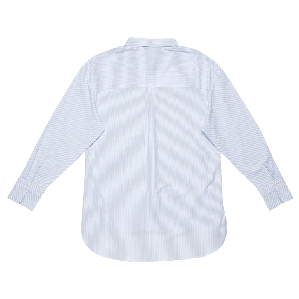 Women's Oxford Acute Collar Long Sleeves Loose Shirt (05343002) - 83 - Blue x White