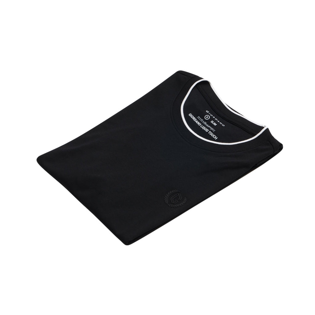GIORDANO Men's Liquid Touch Crew Neck Tee (01024204) - 09 - Signature Black