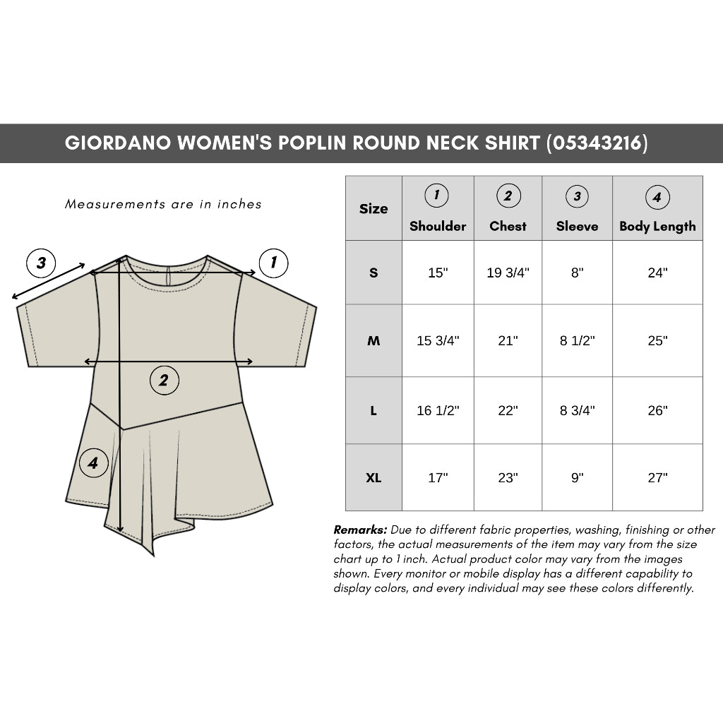 Women's Poplin Round Neck Shirt (05343216) - 12 - Lt. Khaki