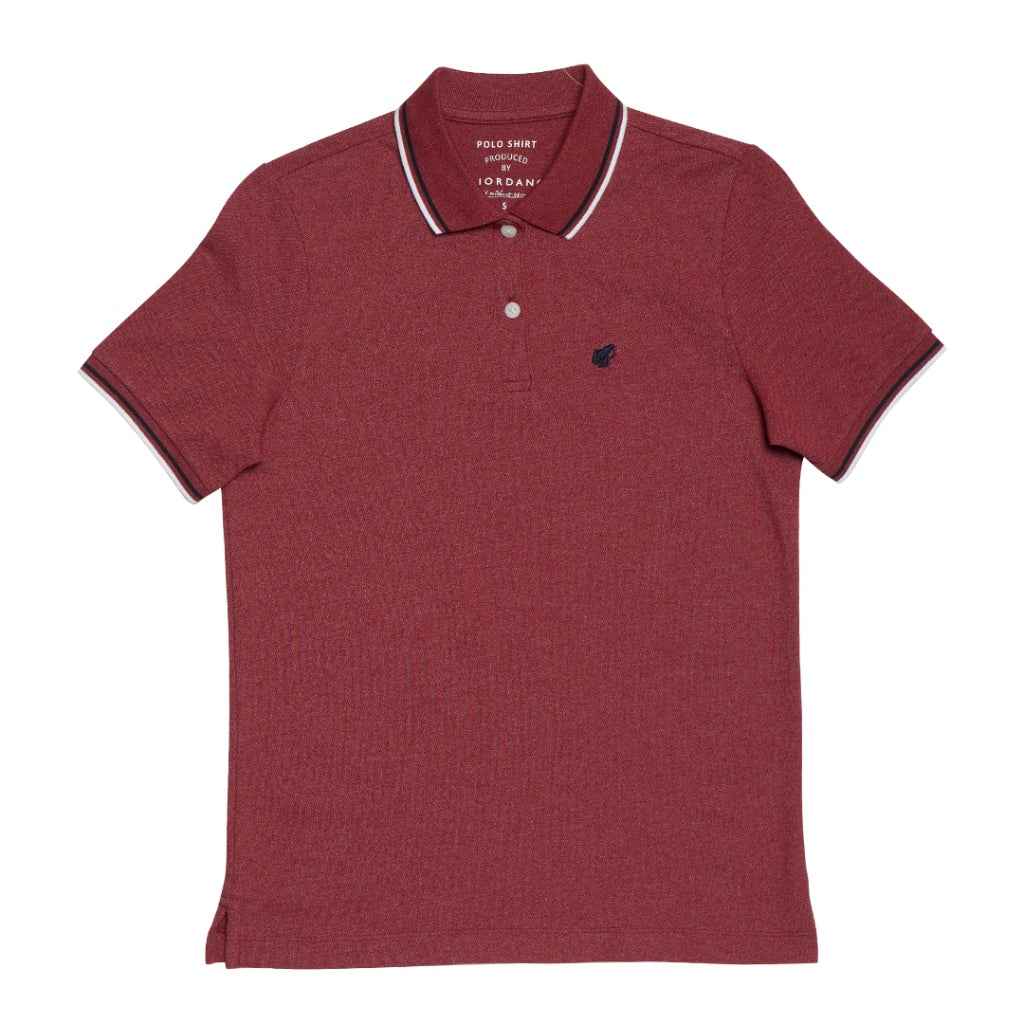GIORDANO Women's Frog Polo (05313700) - 45 - Melange Signature Red