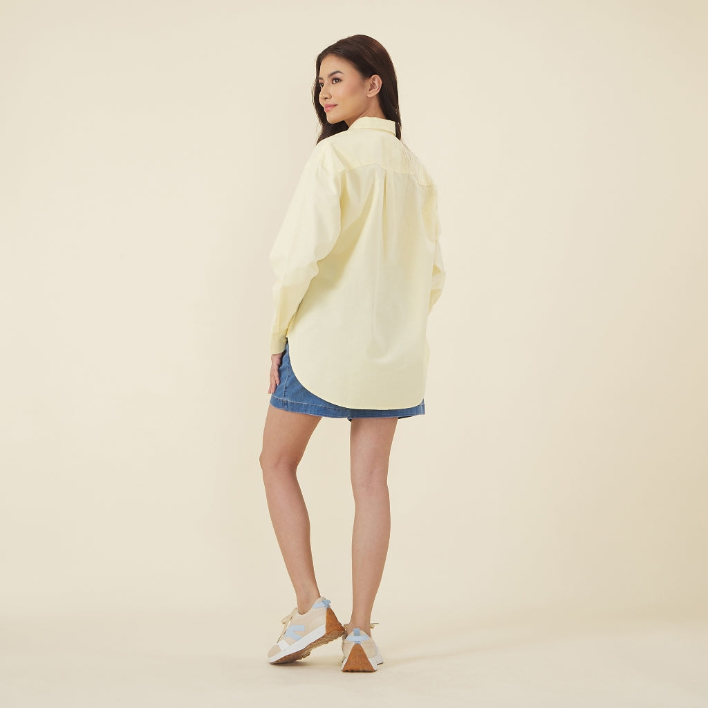 Women's Oxford Long Sleeves Loose Shirt (05344002) - 02 - Anise Flower