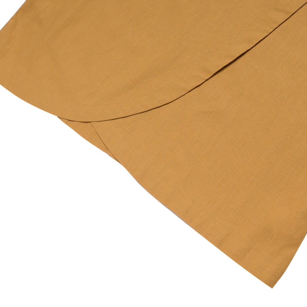 Women's Cotton Linen Poplin Round Neck Lace Shirt (05344202) - 06 - Honey Mustard